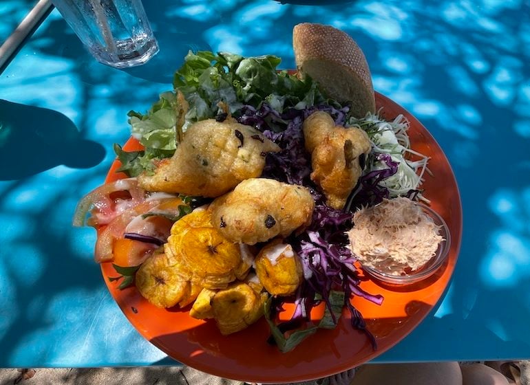 Chez Man Michel Kreyol Salad at Pointe des Chateaux